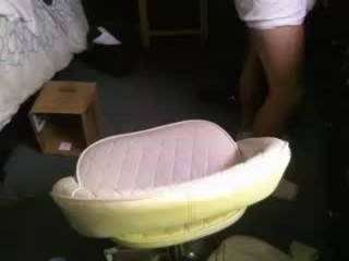 josparkx Hot blonde cumming in stockings sucking a big cock head on the couch